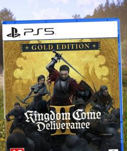 two characters from kingdom come deliverance 2 fighting over a copy of it on ps5.