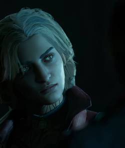 A still from the Vampire the Masquerade - Bloodlines 2 trailer, showing a blonde character
