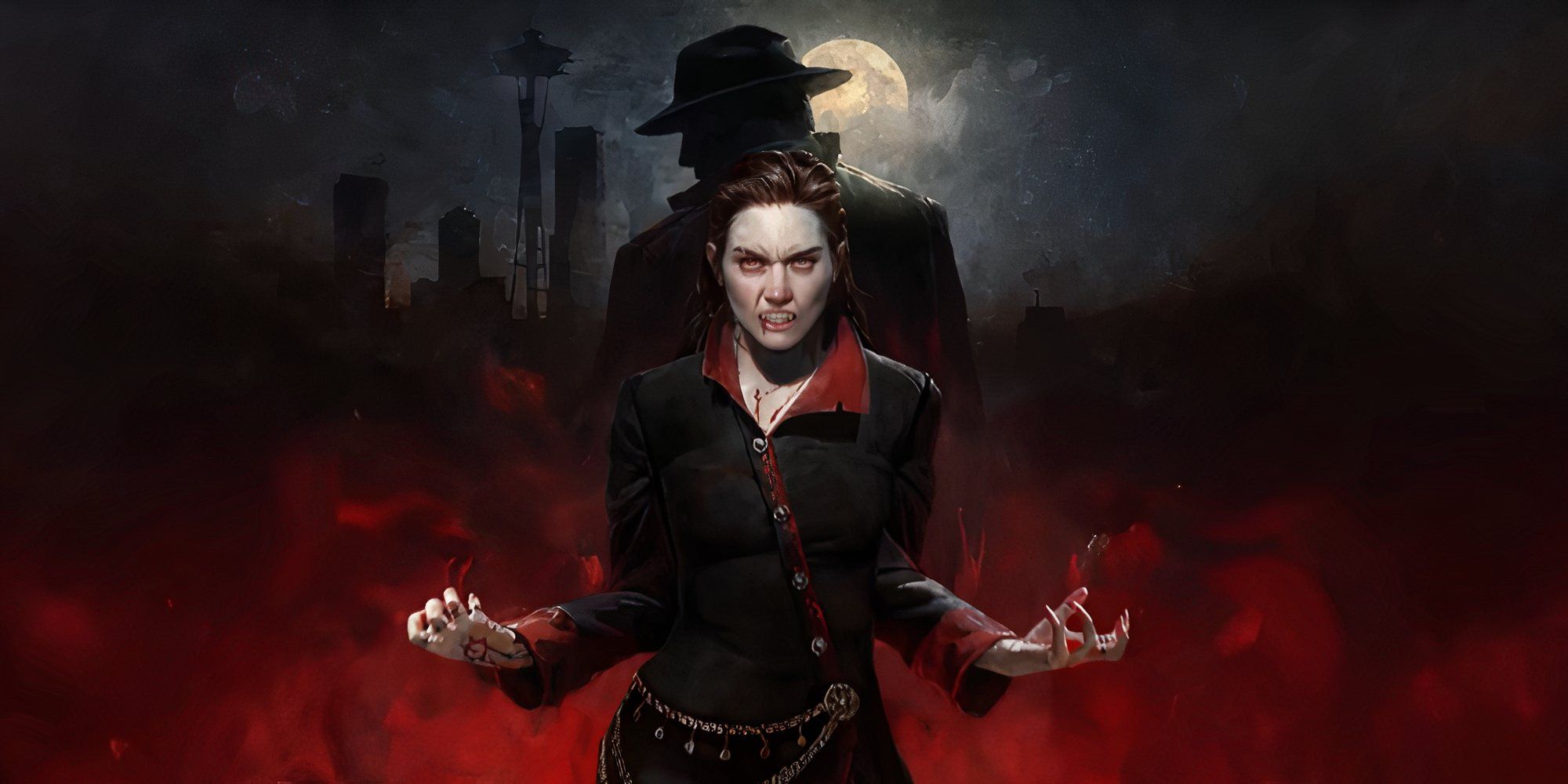 Key art from Vampire: The Masquerade - Bloodlines 2 as shown in trailer.